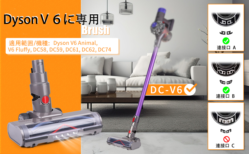 Amazon | ダイソンV6ヘッドDyson V6（DC58 DC59 DC61 DC62 DC74）に 