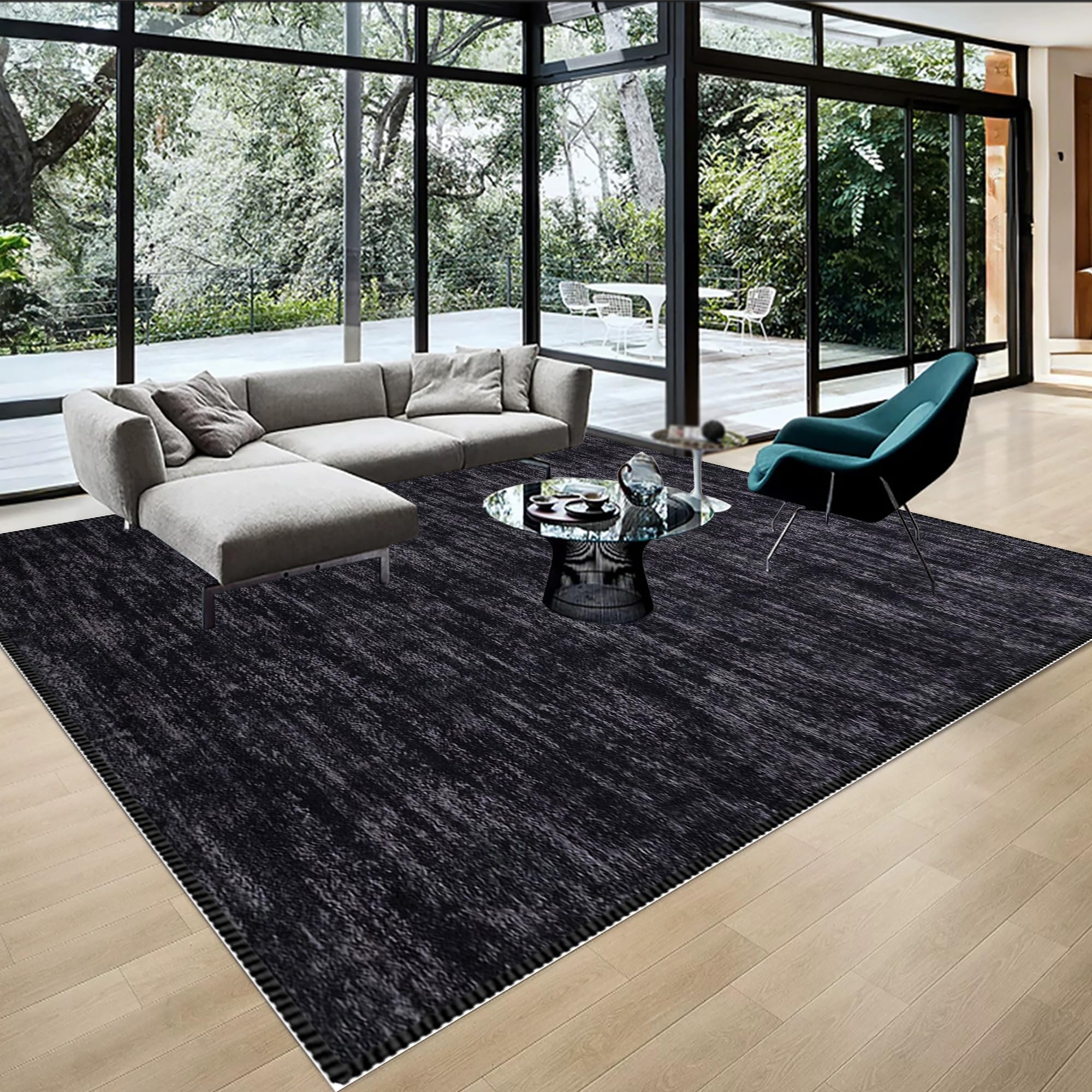 Waschbare Teppiche Gegend 180 x 220 cm Teppich Modern Wohnzimmer Schlafzimmer Kinderzimmer Teppich Groß rutschfest Kurzflor Weich Rugs for