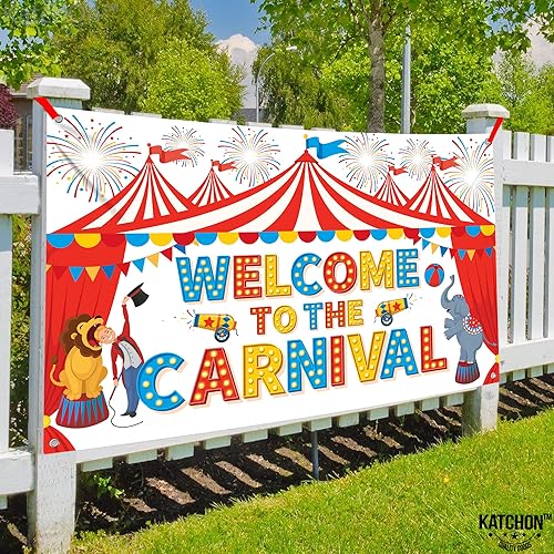 Miniatura 8 de KatchOn, Xtralarge - Cartel de bienvenida al carnaval - 72 x 44 pulgadas | Decoraciones de fiesta temática de carnaval | Decoración de fiesta