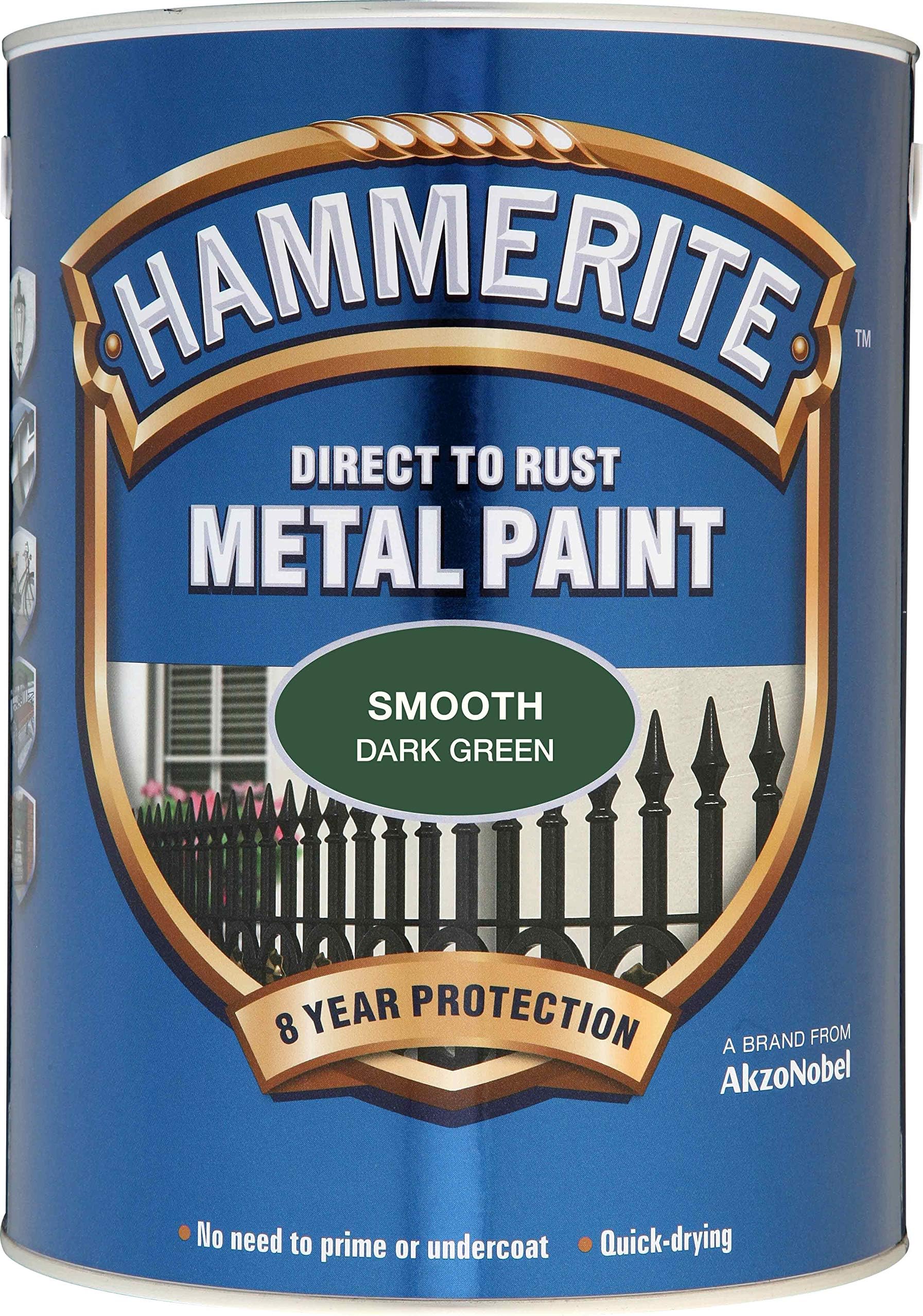 Hammerite 5084893 Direct to Rust Metal Paint 5 L Smooth Dark Green