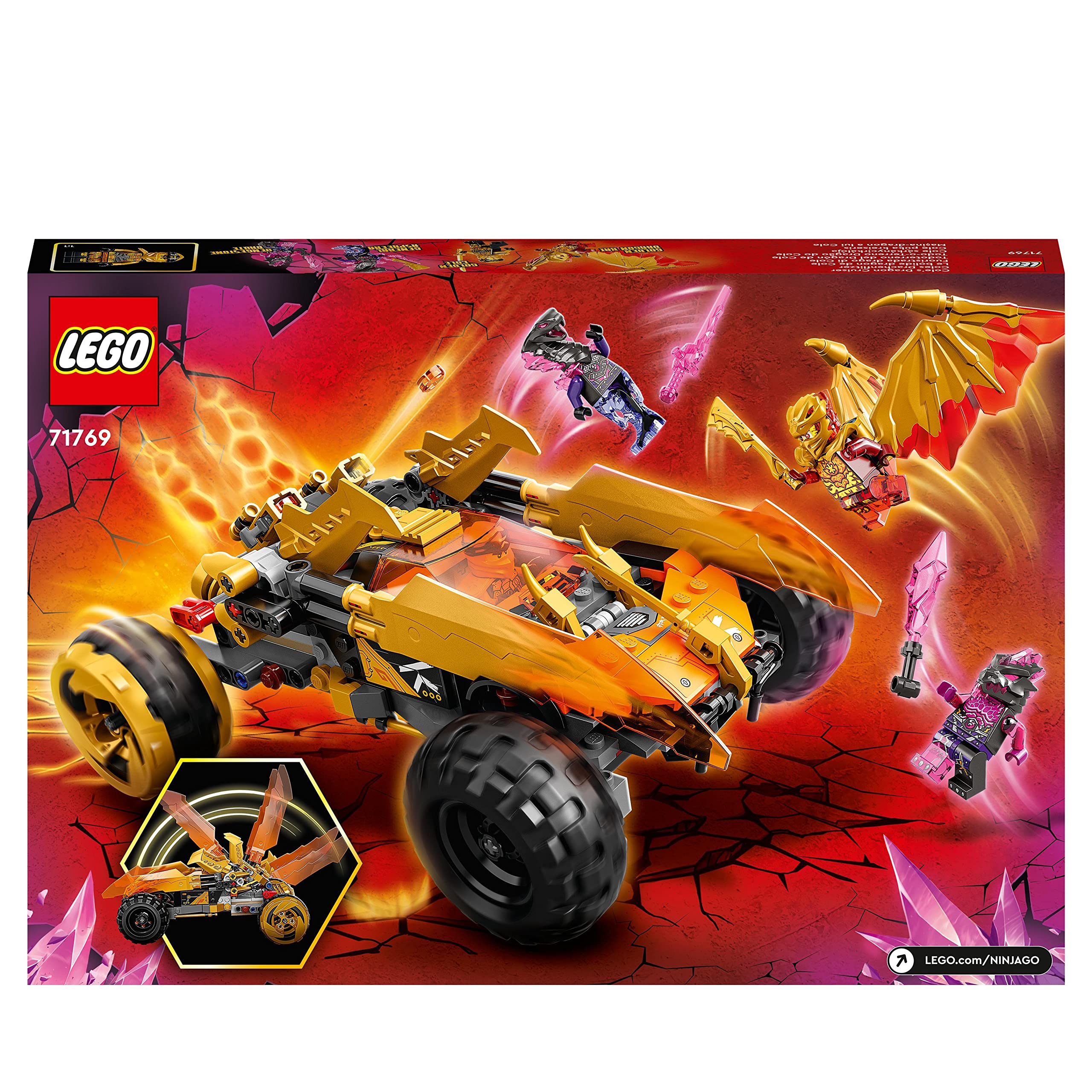 LEGO Ninjago Fuoristrada Drago di Cole, Set Serie TV Crystallized con Minifigure e Macchina Giocattolo, Idea Regalo, Giochi per Bambini e Bambine da 8 Anni, Idee Regalo 71769