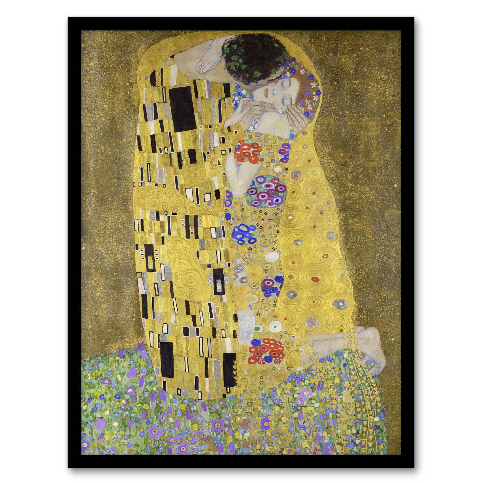 Artery8 Gustav Klimt The Kiss Iconic Couple Painting Framed Wall Art Print Home Décor A3