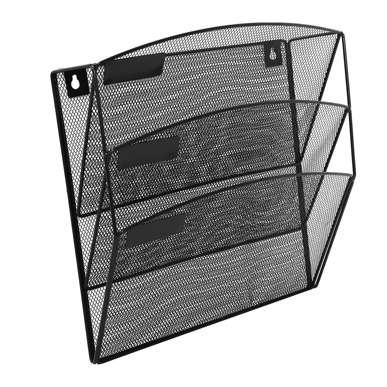 Operitacx Organisateur Mural en Fer Multi-Couches pour Dossiers A4, Porte-dossiers Suspendu Noir Installation Facile et Accès Rapide, pour Bureau Moderne