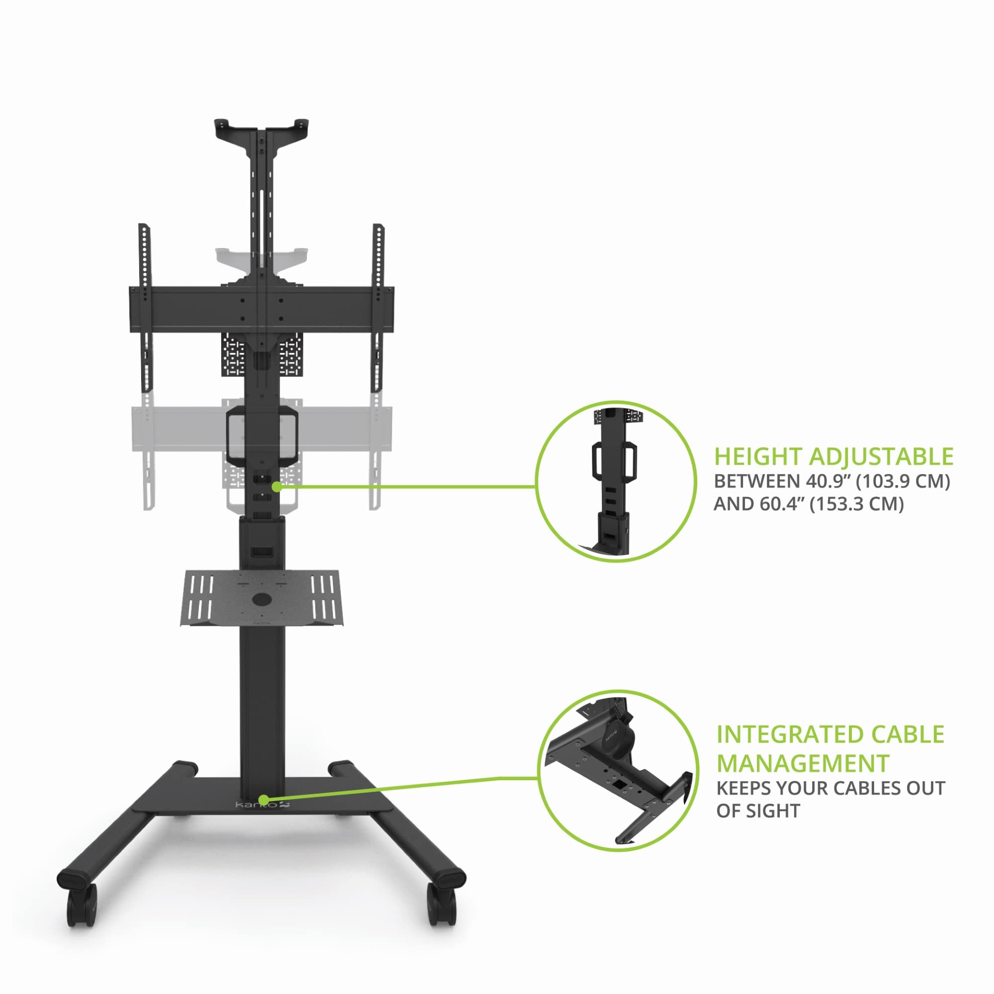 Vince　TVボード　BK/WAL/WH Amazon.com: Kanto MPC77 Rolling TV Stand with Keyboard Tray for 37