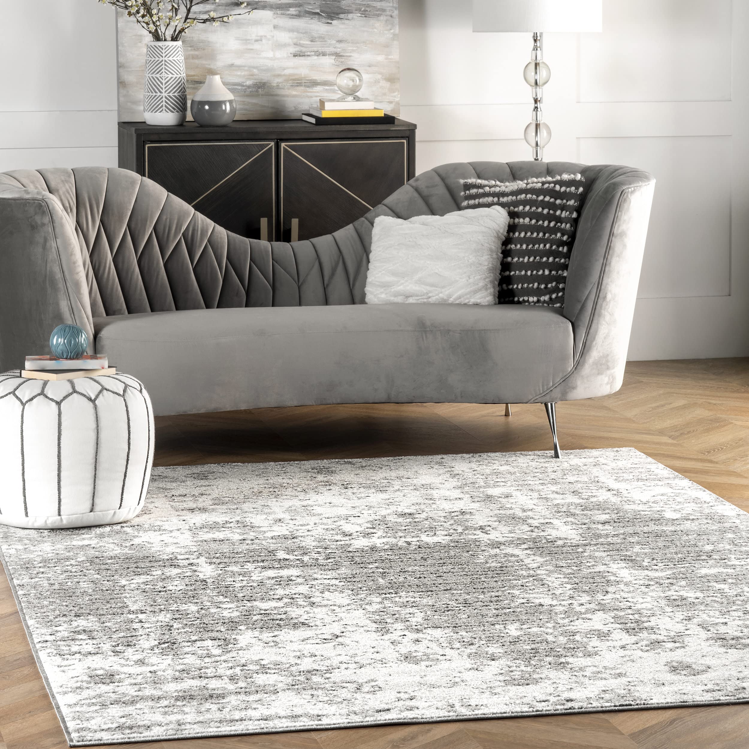 nuLOOM Deedra Modern Abstract Area Rug, 10' x 13', Grey 10' x 13' Grey