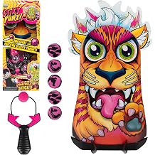 Hog Wild Stiky Punx Slingshot w/Target - Tiger - Portable Swiveling Target Challenge, Exciting Sling Shot Fun for All Ages, Test Your Skills Knocking Over Punx Targets Anytime & Anywhere