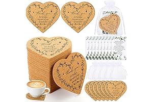 Uiifan 100 Sets Wedding Favors for Guests - Heart Wedding Coasters and Cards