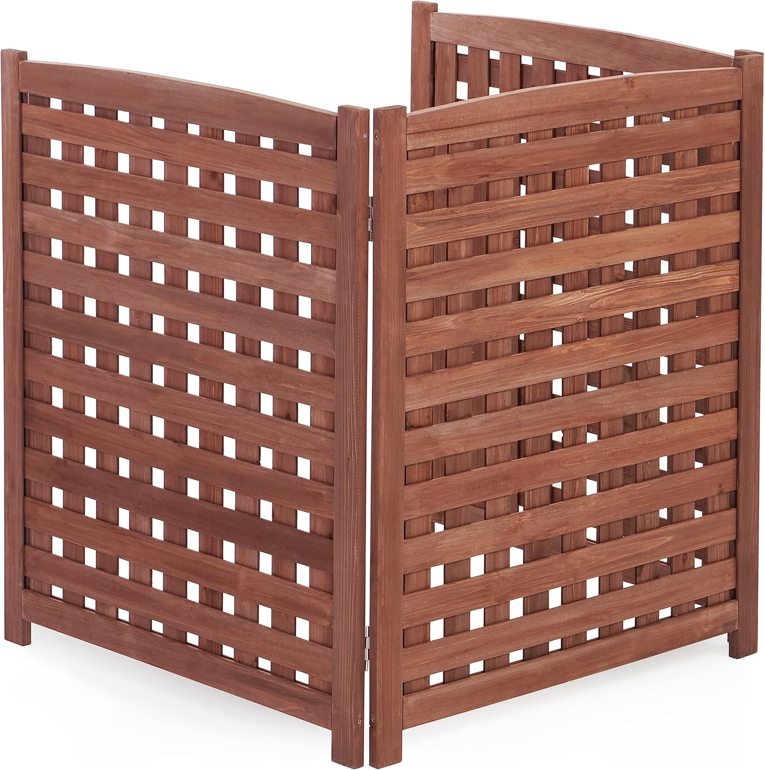 3-Panel Outdoor Air Conditioner Fence Screen, Outside Wood Privacy Fence, 32" W x 38" H
