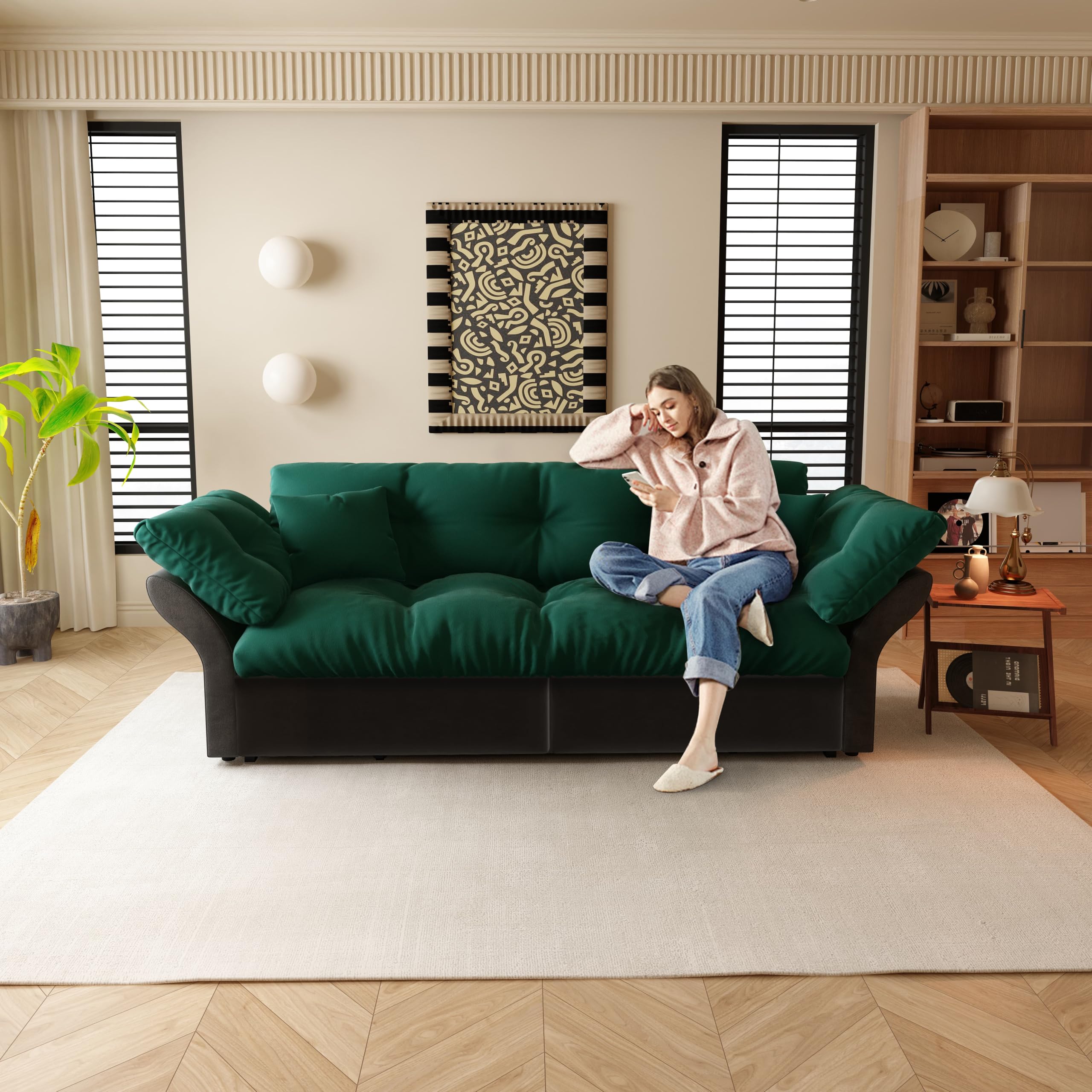 Divano letto matrimoniale allungabile 3 in 1 da 190 cm