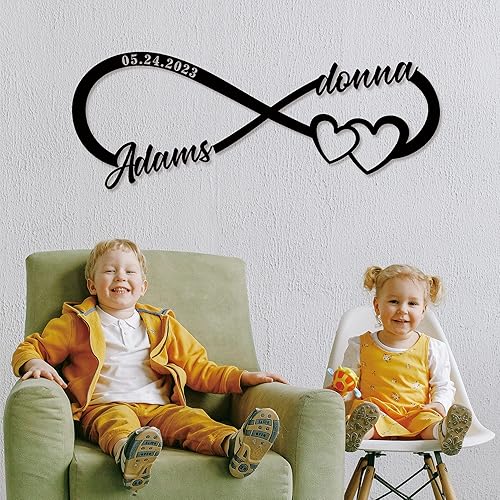 Miniatura 6 de Letrero de metal de infinito personalizado, decoración de pared de infinito, decoración de pared de metal con corazón infinito, decoración de pared