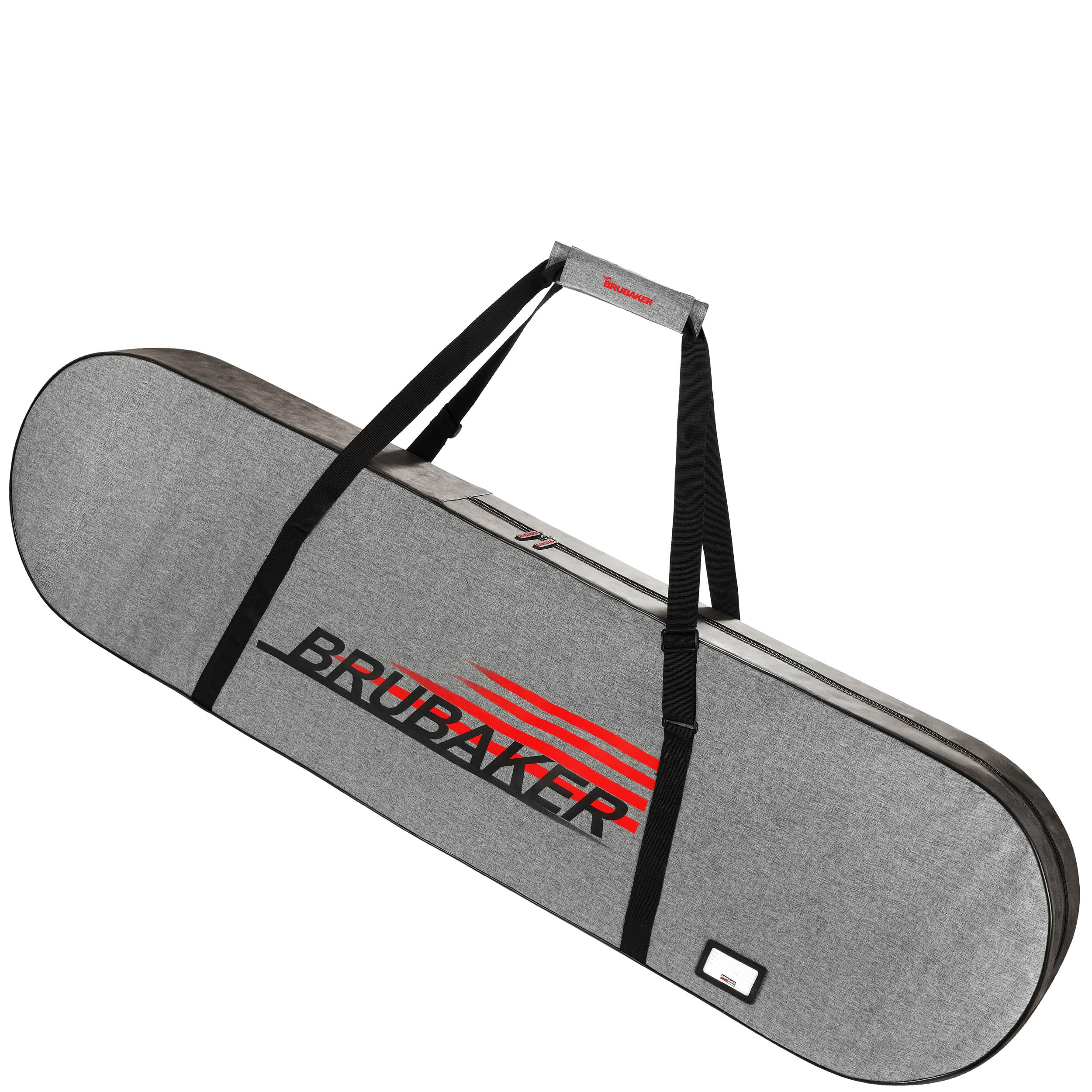 BRUBAKER Snowboardtasche Velocity Performance - Snowboard Aufbewahrung Tasche mit Verstellbarem Tragegurt und Namensschild - Snowboardbag - Schwarz, Grau und Rot