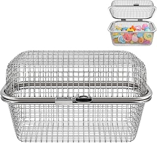 304 Stainless Steel Dishwasher Basket | Fine Mesh Dishwasher Utensil Organizer for Baby Bottle, Baking Tools & Small Kitchen Items