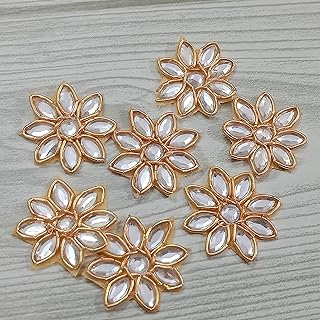 25pcs, 2cm Embroidery Neck sew on Flowers Applique Patches/Decorative Patches for Clothes, Jackets, Jean's, Blouse, Saree, Dress Decoration (L-40.25.C1) (50 Pcs)