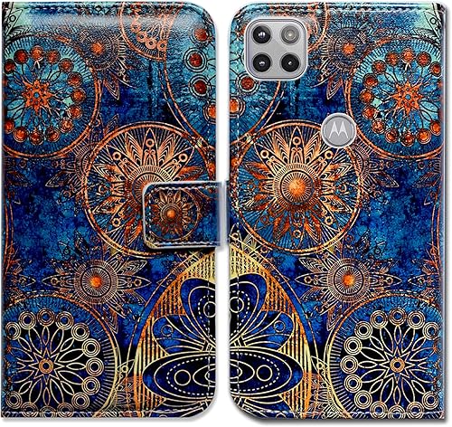 Bcov Motorola One 5G Ace - Funda de piel con diseño de mandala, con tarjetero y soporte para tarjeta y soporte para Moto Motorola One 5G UW Ace