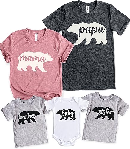 Teeny Fox Mama Bear Papa Sister Brother Baby - Lindos trajes a juego para parejas