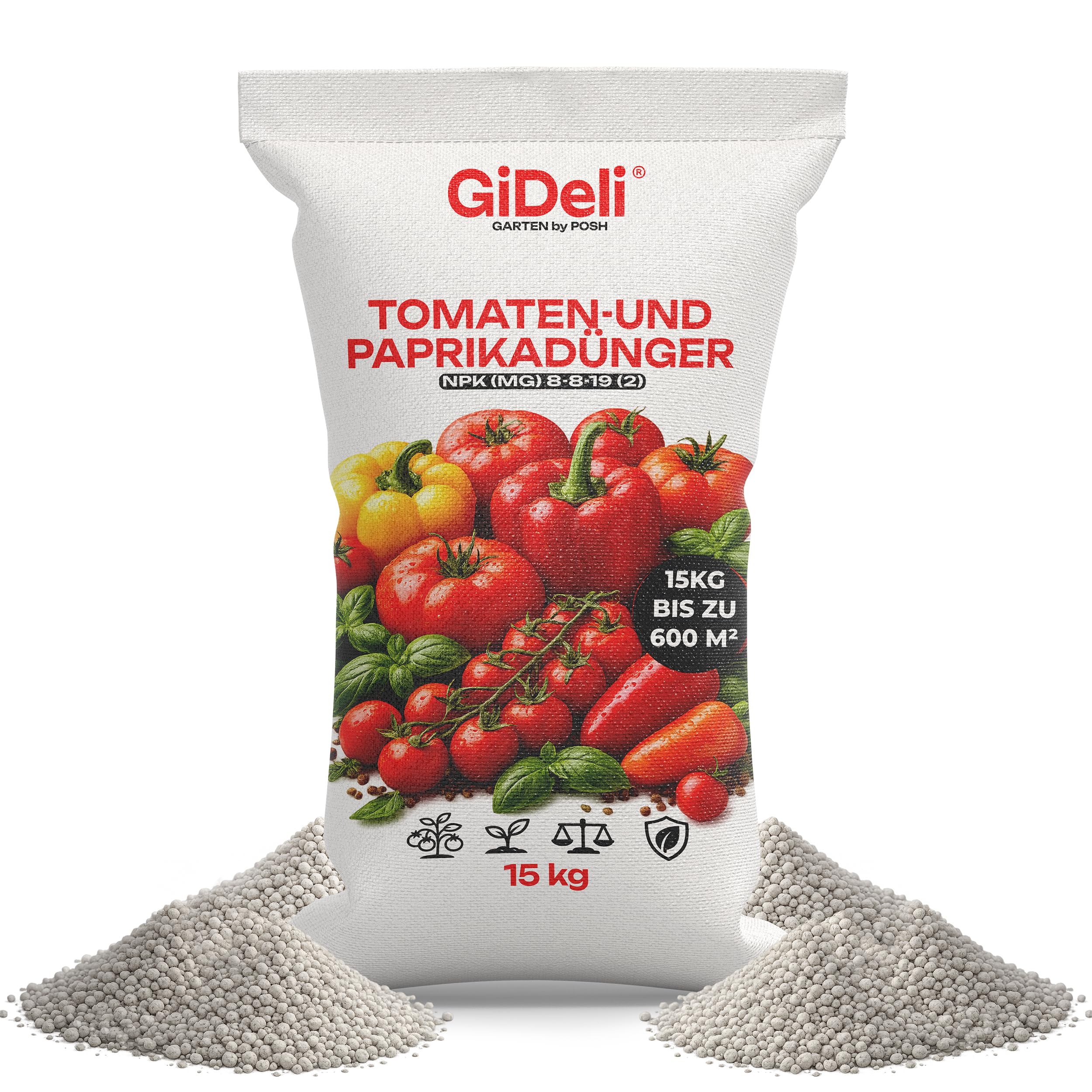GiDeli Tomatendünger 15 kg - Granulat 8-8-19 Für Tomaten & Paprika