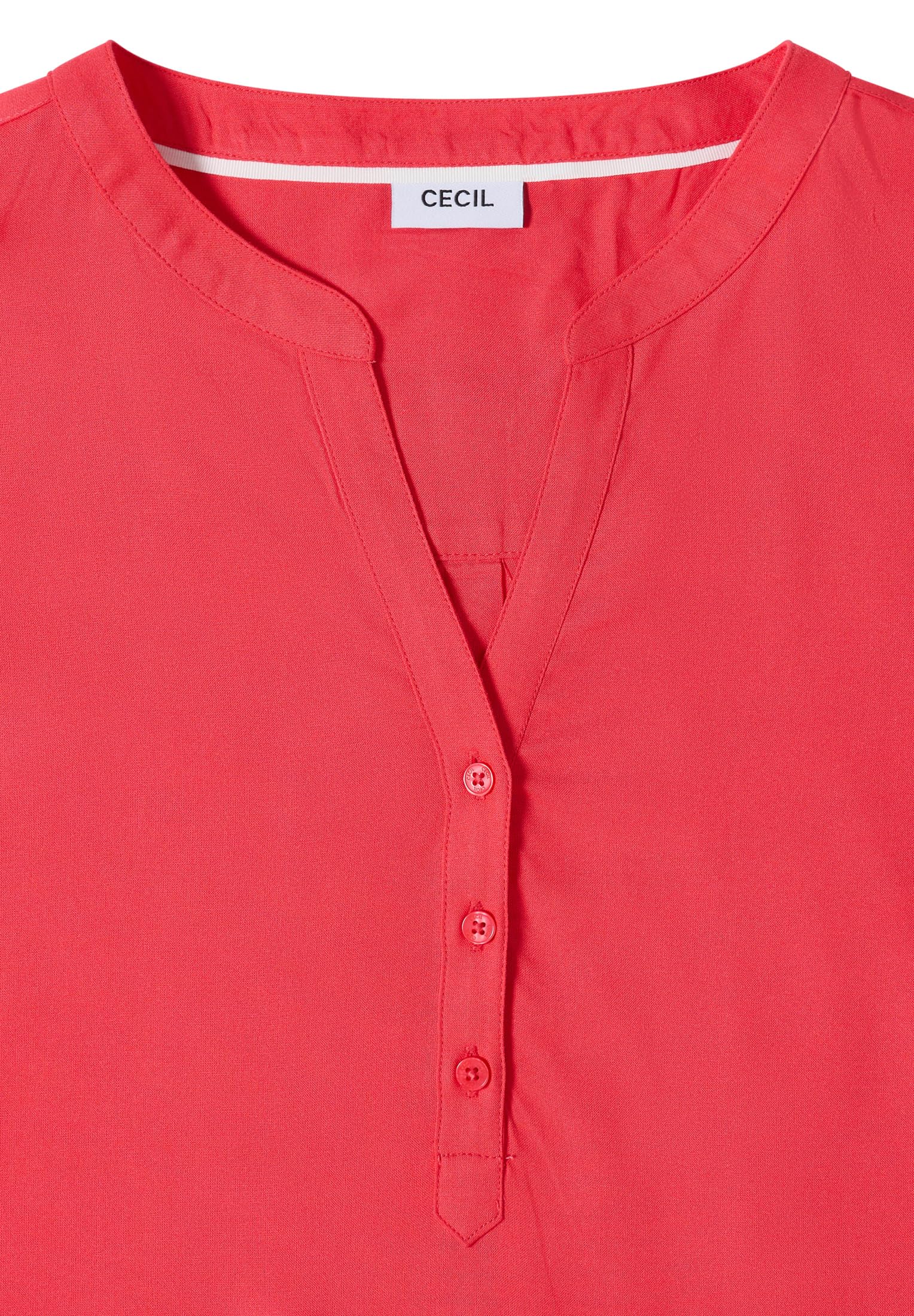 Cecil Bluse mit Split Neck und Elastiksaum