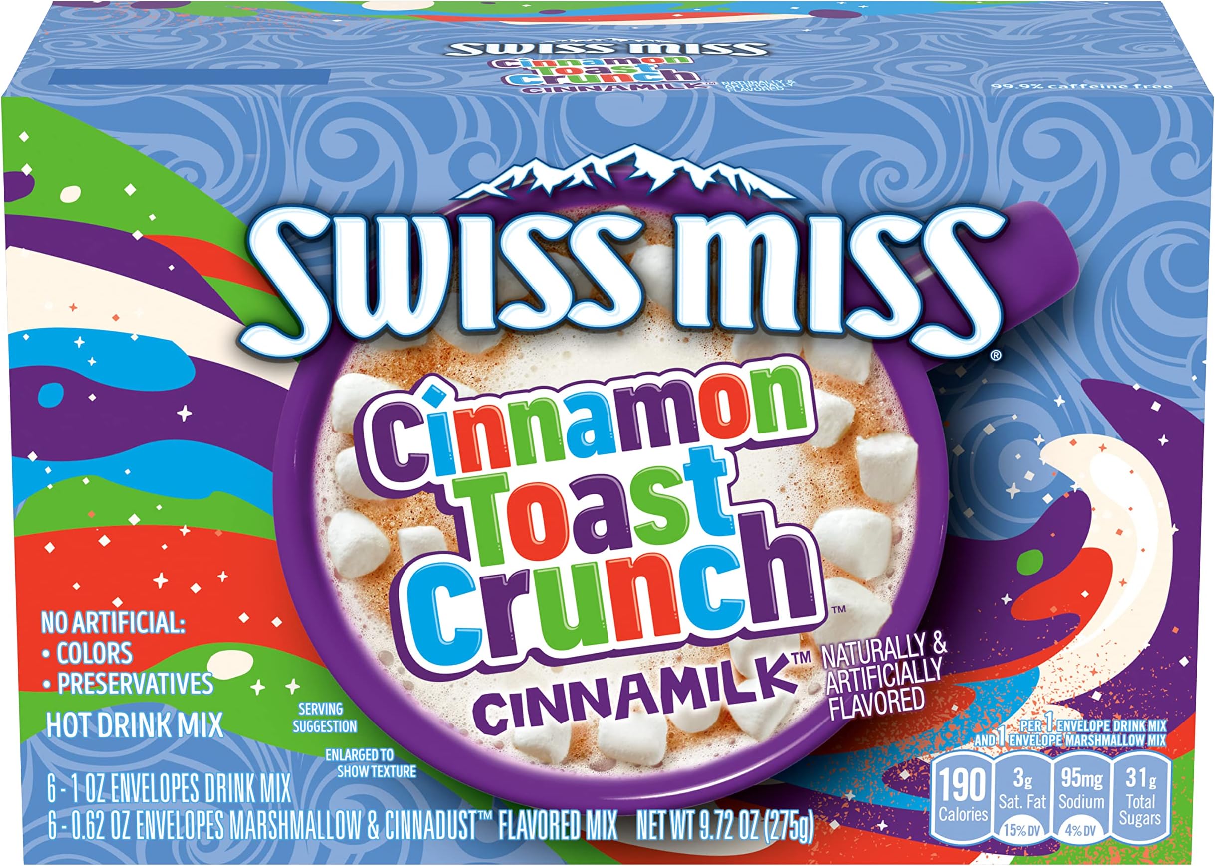 Swiss MissCinnamon Toast Crunch Cinnamilk Flavored Hot Drink Mix with Marshmallows, 6 ct