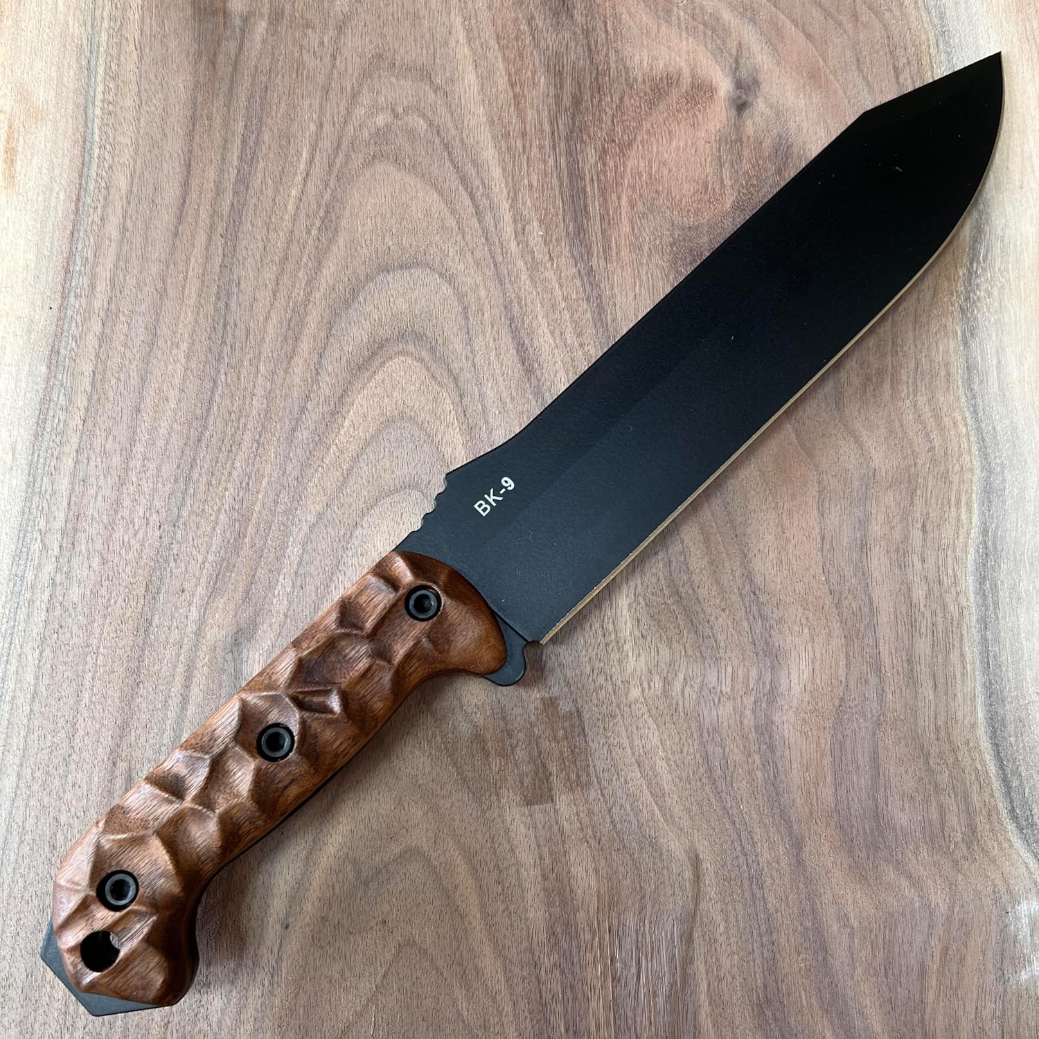 Royalcurl walnut scales handles compatible with Ka-Bar Becker bk-2, bk-7, bk-9, etc models knife