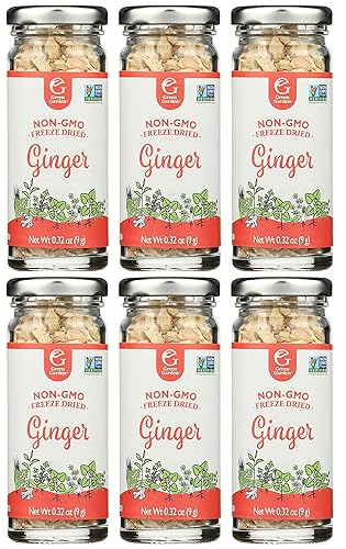 Green Garden Jengibre liofilizado sin OMG, raíz de jengibre orgánico liofilizado, copos de jengibre, condimento de jengibre, raíz de jengibre