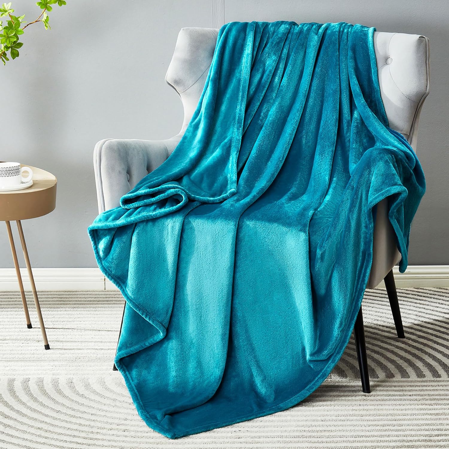 DREAMNINE Soft Cozy Plush Fleece Throw Blanket 50″ x 60″, Solid Shag Minky Lightweight Lap Fuzzy Flannel Blanket for Bedroom, Luxury Washable Warm Velvet Blankets for Couch Sofa Pet, Breathable, Teal