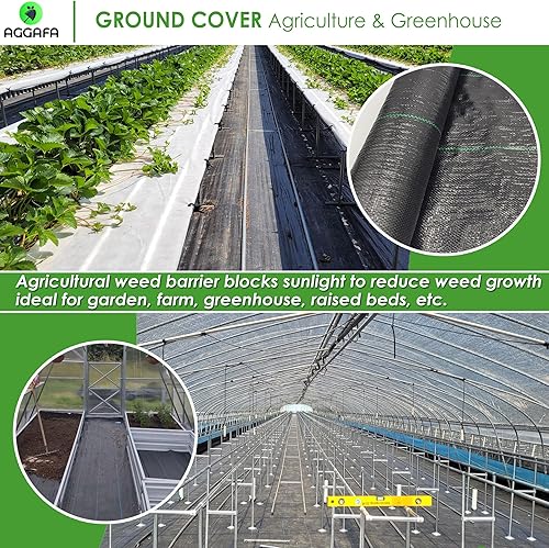 Miniatura 10 de AGGAFA Tela de barrera de malezas resistente de alta calidad de 3 x 50 pies para paisajismo, agricultura, jardinería y agricultura. Tejido duradero