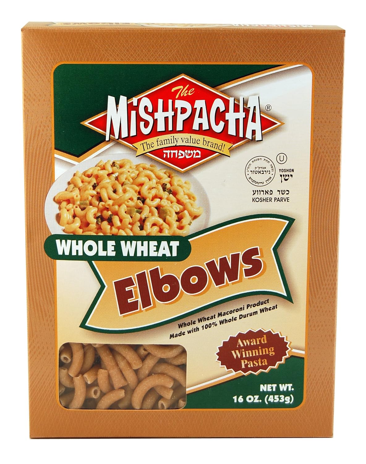 MISHPACHA Elbows Whole Wheat, 16Ounce Boxes (Pack of 10