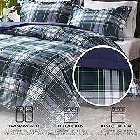 Vista 4 de Madison Park Essentials - Juego de ropa de cama con edredón a cuadros Parkston, funda a juego, cubierta antimanchas Scotchguard 3M, hipoalergénico