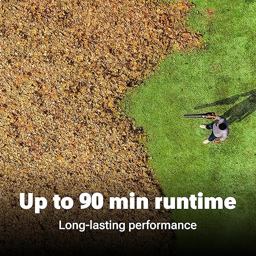 Miniatura 5 de WORX Nitro WG581.1 - Soplador de hojas inalámbrico de 40 V, soplador eléctrico silencioso para cuidado del césped con 530 CFM y 180 MPH, 2 baterías