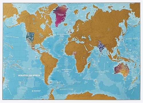 Maps International Scratch the World - Póster de mapa del mundo para raspar el mundo - Cartografía más detallada - 23 x 33 pulgadas