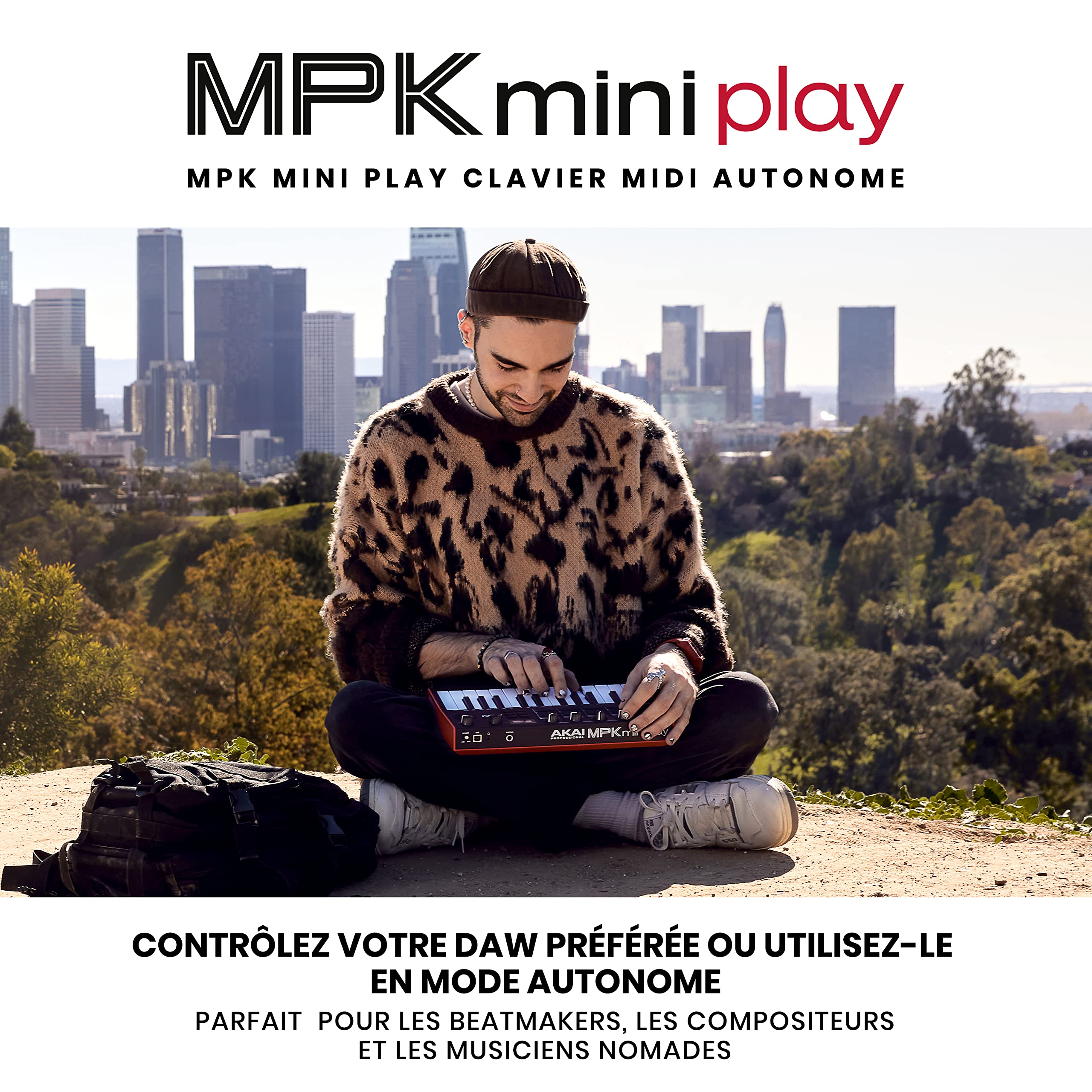 AKAI Professional MPK Mini Play MK3 et M-Audio HDH40 - Clavier MIDI autonome avec haut-parleur et sons intégrés et casque de monitoring studio