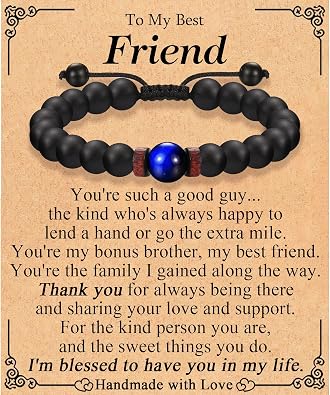 Bracelets Gifs for Friend Brother Husband Dad Brother in Law Son in Law Uncle Son Grandson Nephew, Birthday Christmas Valentines Fathers Stocking Stuffers Gifts for Men Boys Him with Sentimental Card