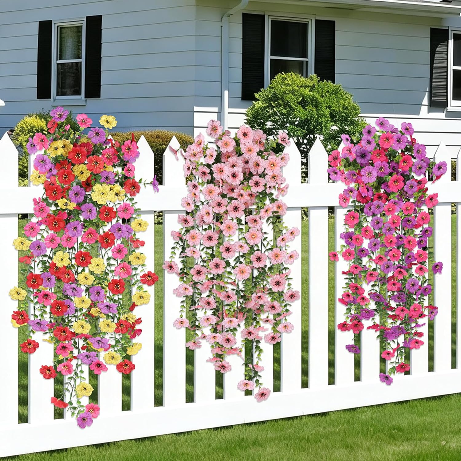 Artificial Flowers for Outdoors, UV Resistant 2 Bundles Fake Silk Flowers for Outside, Realistic Faux Plants for Hanging Baskets, Planters - Porch, Patio, Yard Décor (Mix) - Image 7