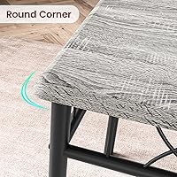 Vista 7 de Juego de mesa de comedor para 4, mesa de cocina compacta con 4 sillas tapizadas, juego de mesa de cocina de 5 piezas para espacios pequeños, Retro