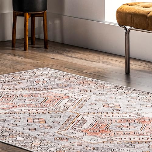 Miniatura 9 de nuLOOM Mae - Alfombra de pasillo lavable a máquina, 2 pies 6 pulgadas x 8 pies, gris claro, rectangular, 0.1 pulgadas de grosor