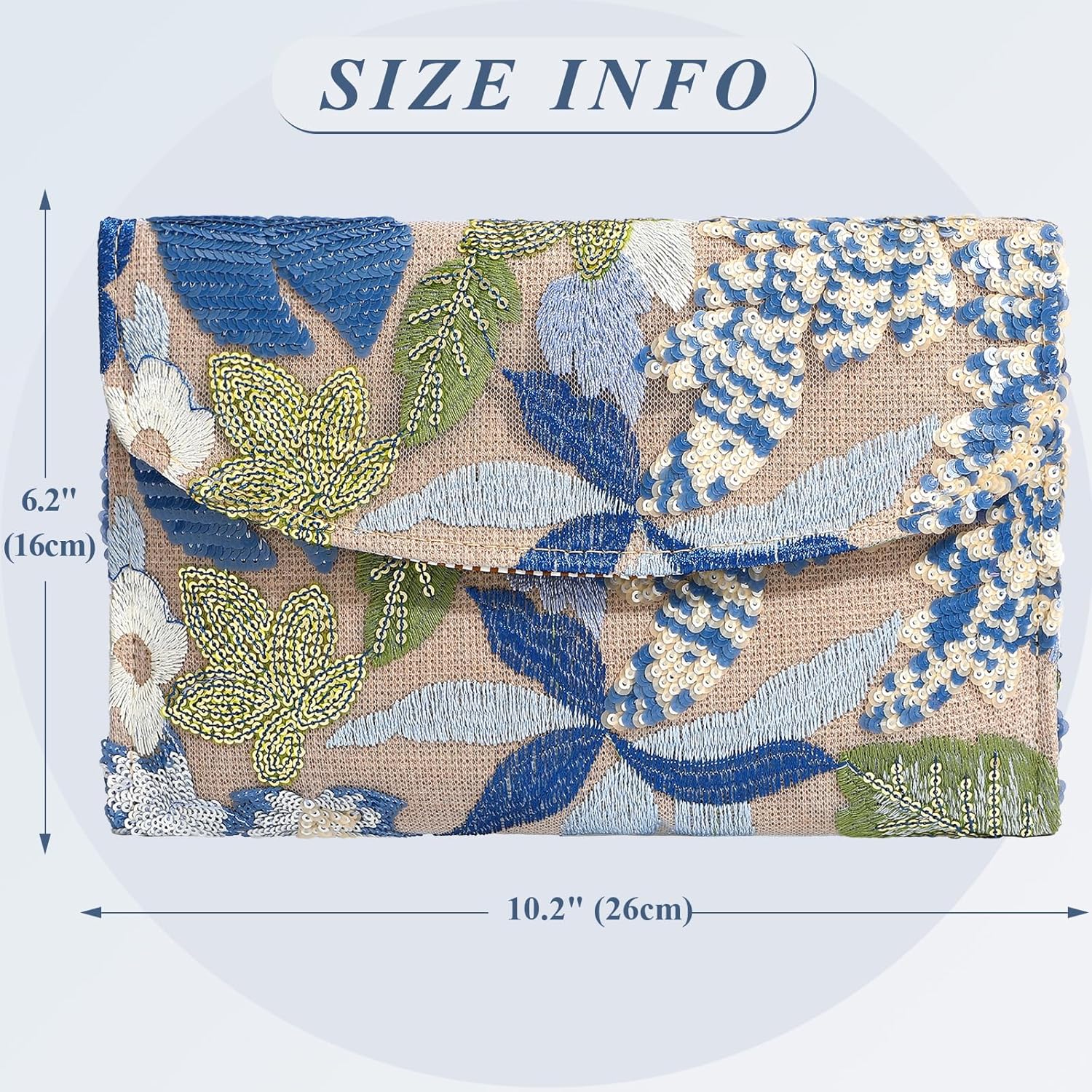 Floral Beaded Clutch Embroidery Sequin Beaded Purse Small Evening Clutch Purses for Women - Image 5