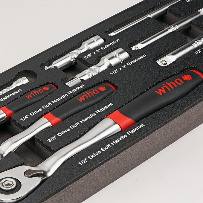 Juego de llaves de trinquete SoftFinish de 9 piezas Wiha miniatura 6