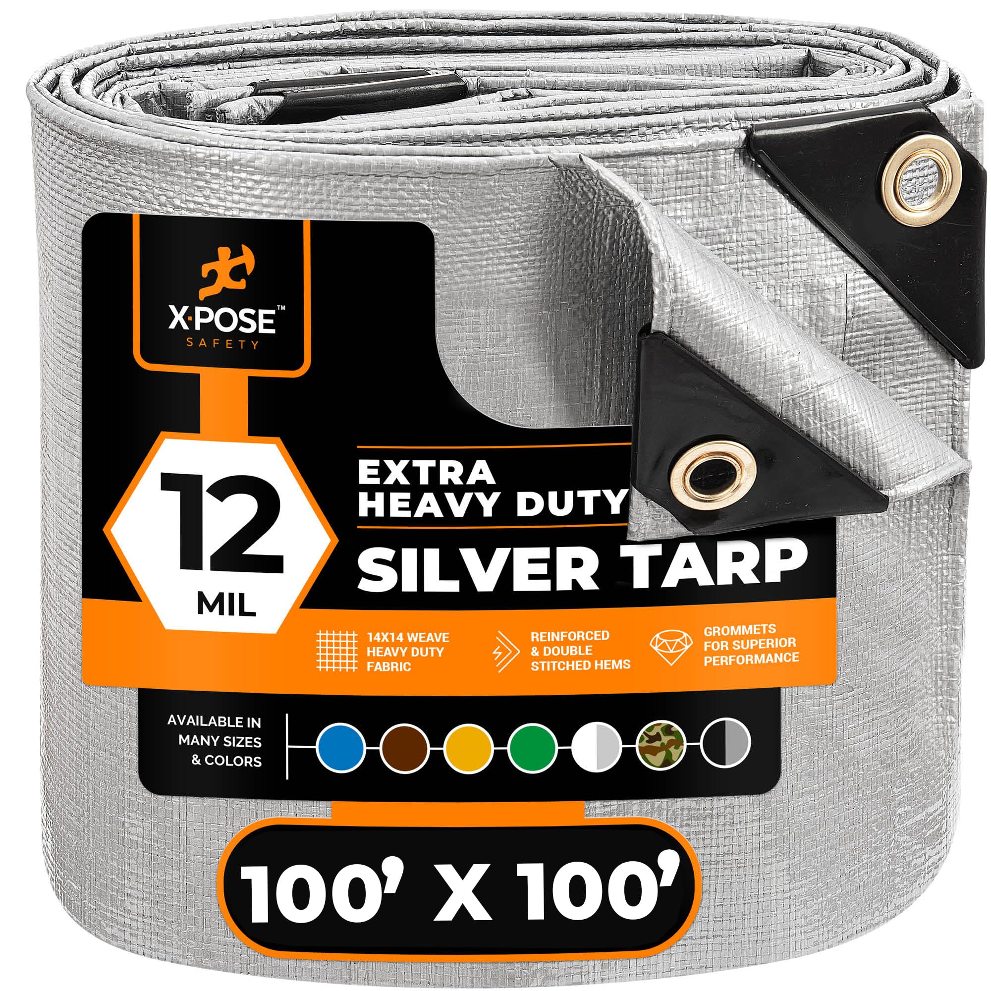 Xpose Safety 12 Mil Silver Poly Tarp
