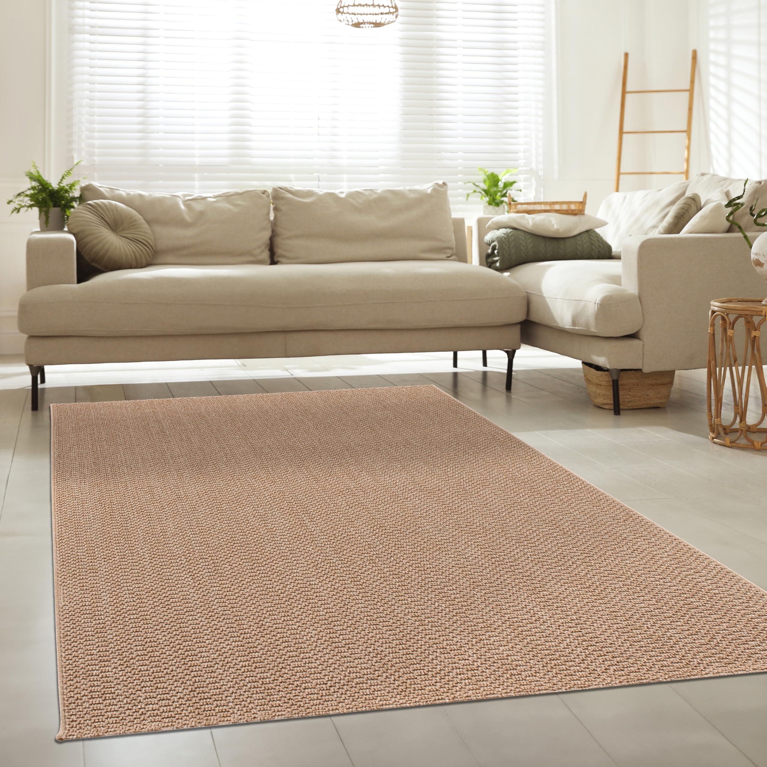 Paco Home Tappeto Esterno ed Interno Effetto Juta Naturale - Robusto, Impermeabile - per Balcone, Cucina, Corridoio, Terrazza - Tinta Unita Toni Naturali, Dimensione:160x220 cm