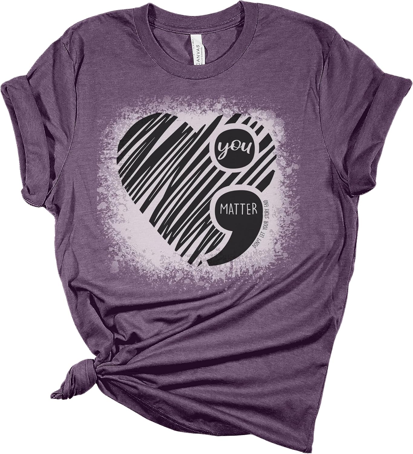 GyftWear Suicide Prevention Shirt You Matter T Shirt Mental Health Awareness Tshirt Semicolon Graphic Tees for Women