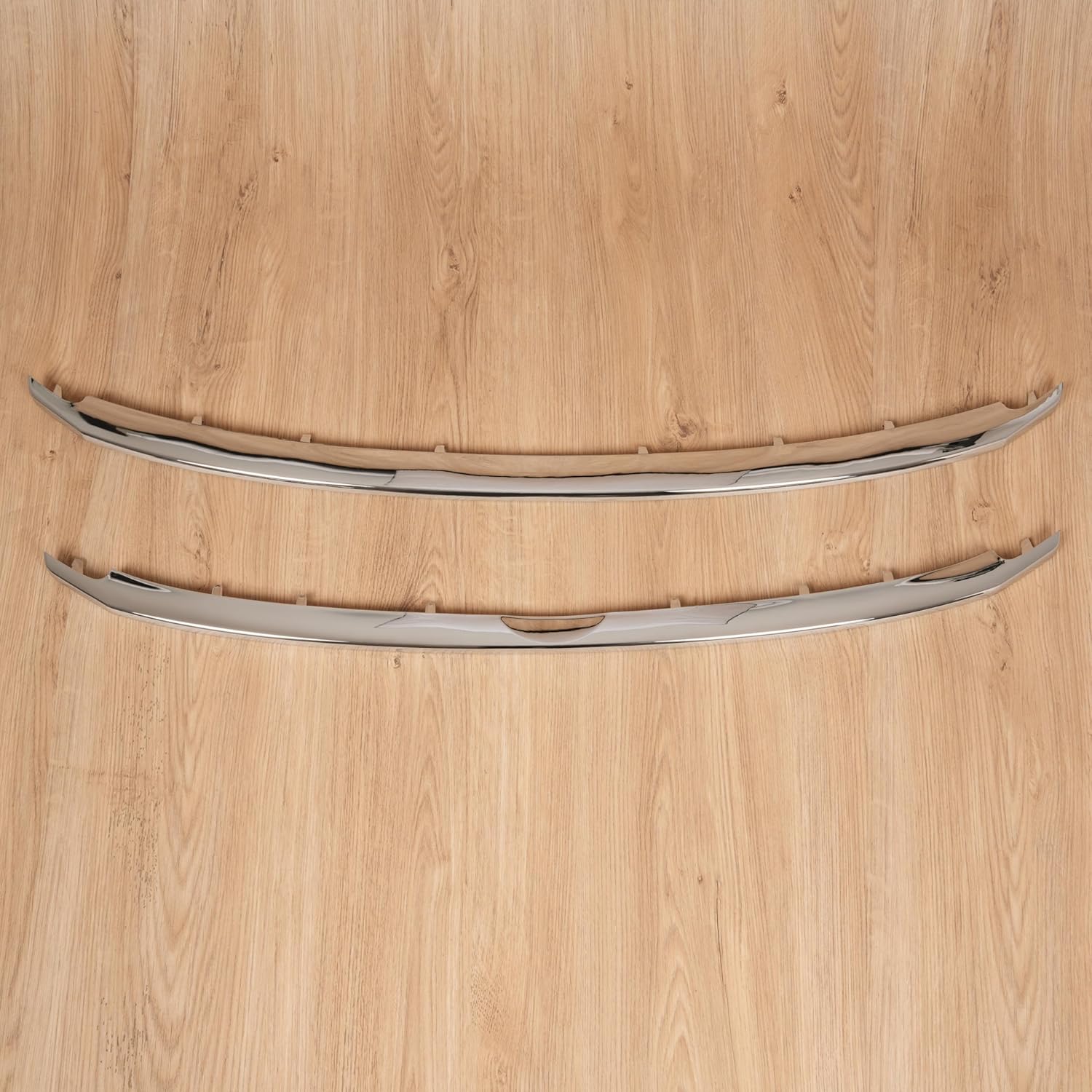 HECASA Upper+Lower Grill Trim Compatible with 2011-2015 Ford Explorer Silvery Front Grille Trim Replacement for BB5Z-8200-AA BB5Z-8200-BA FO1216107 FO1217105 Plastic (ABS）