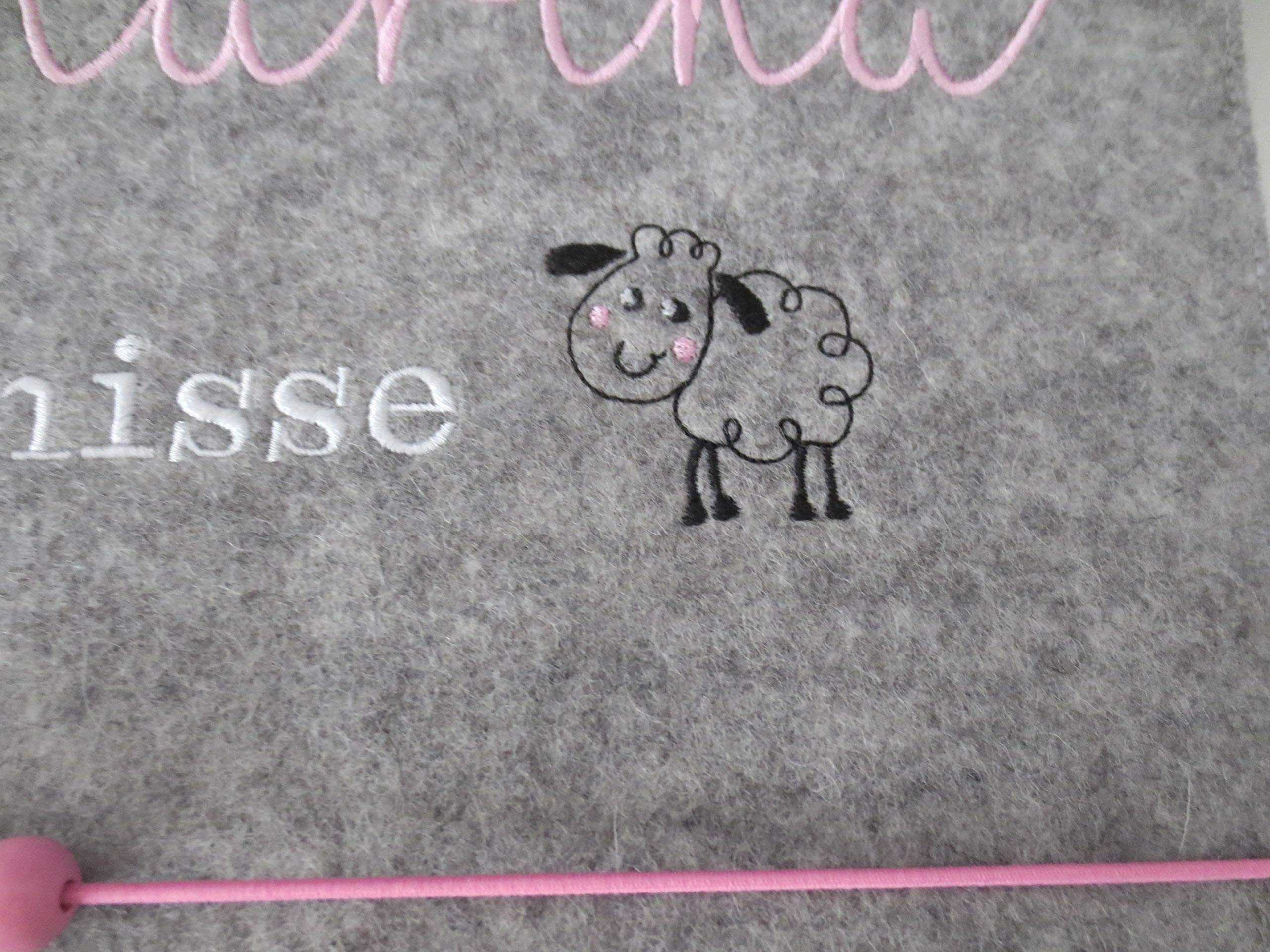 Zeugnismappe Wollfilz Mappe Zeugnisse DIN A4 Grundschule Schule"Schaf"