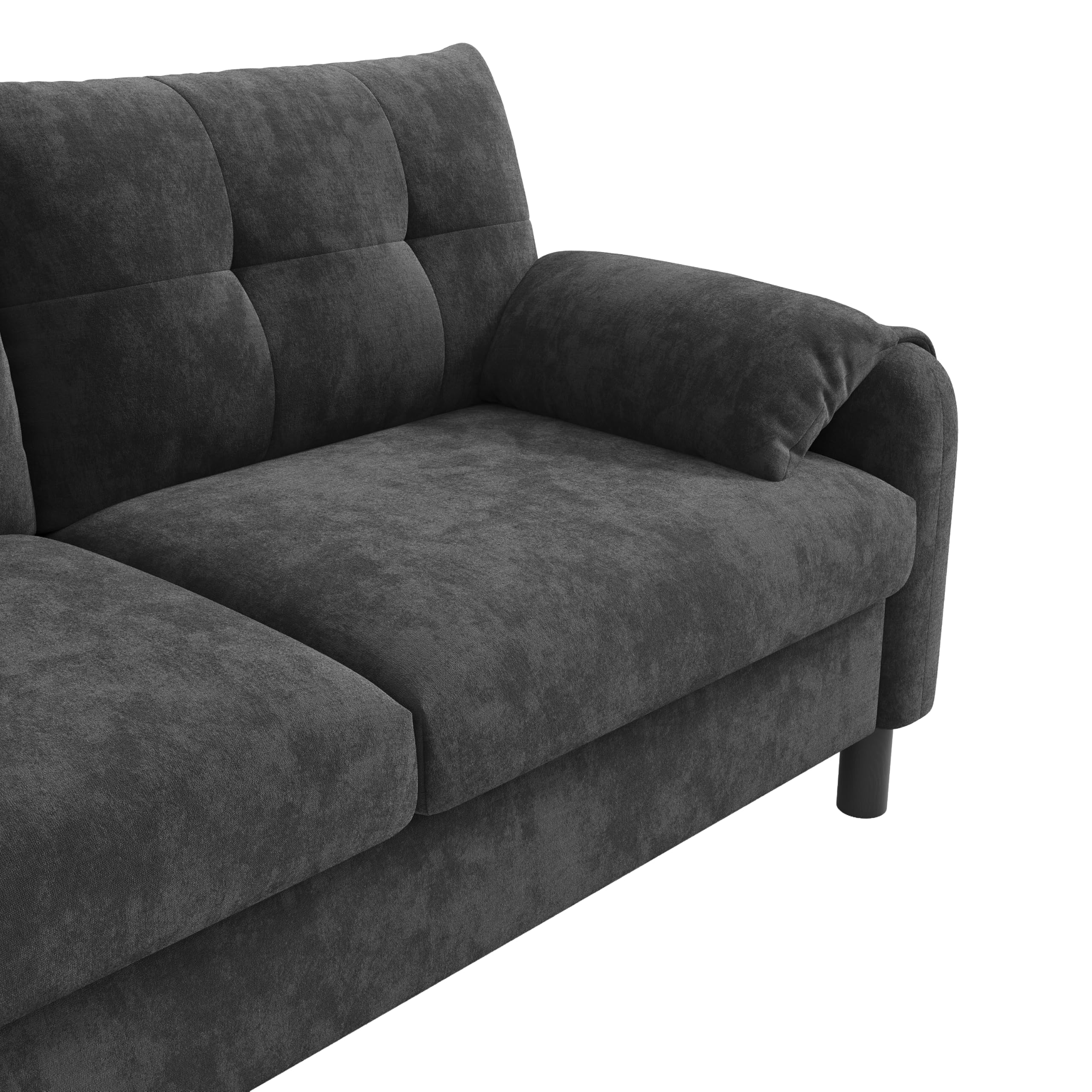 Lcoho Sofá moderno de 2 plazas, cómodo sofá tapizado de tela de chenilla con cojines gruesos, sofá acogedor para salón, dormitorio, apartamento pequeño, muebles tapizados en diseño escandinavo (gris)