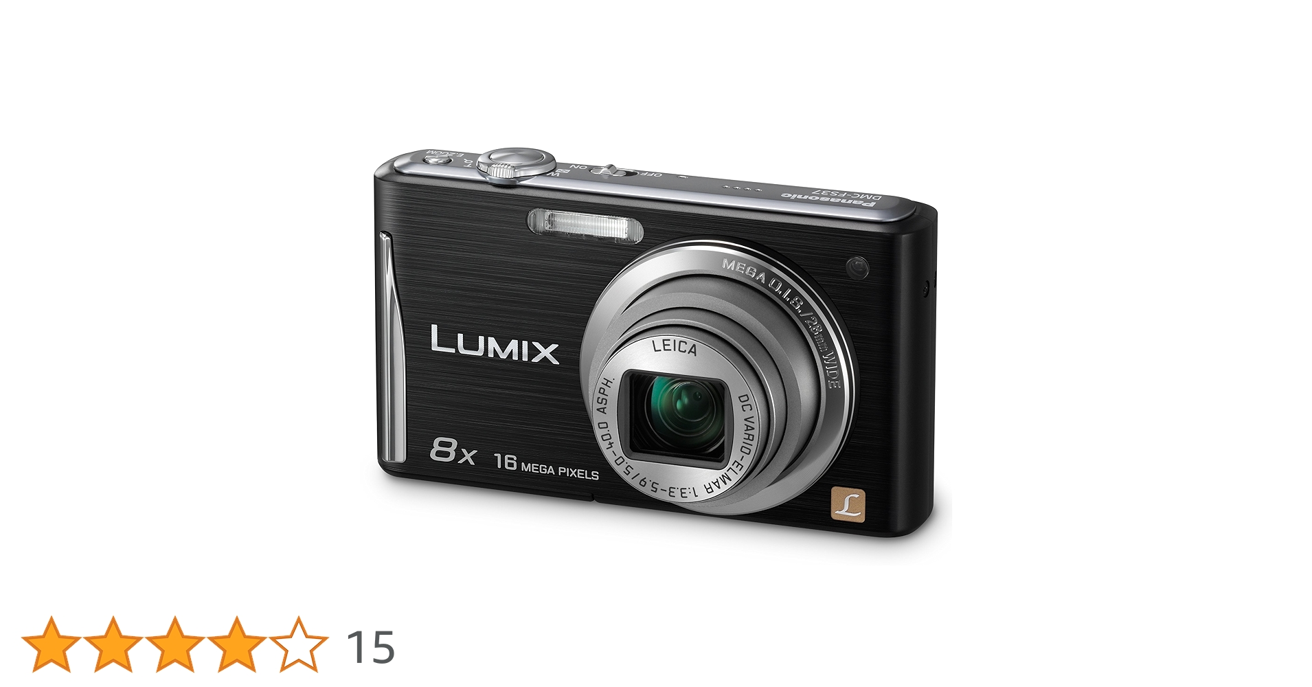Panasonic Lumix FS37 Digital Camera - Black (16.1MP, 8x Optical