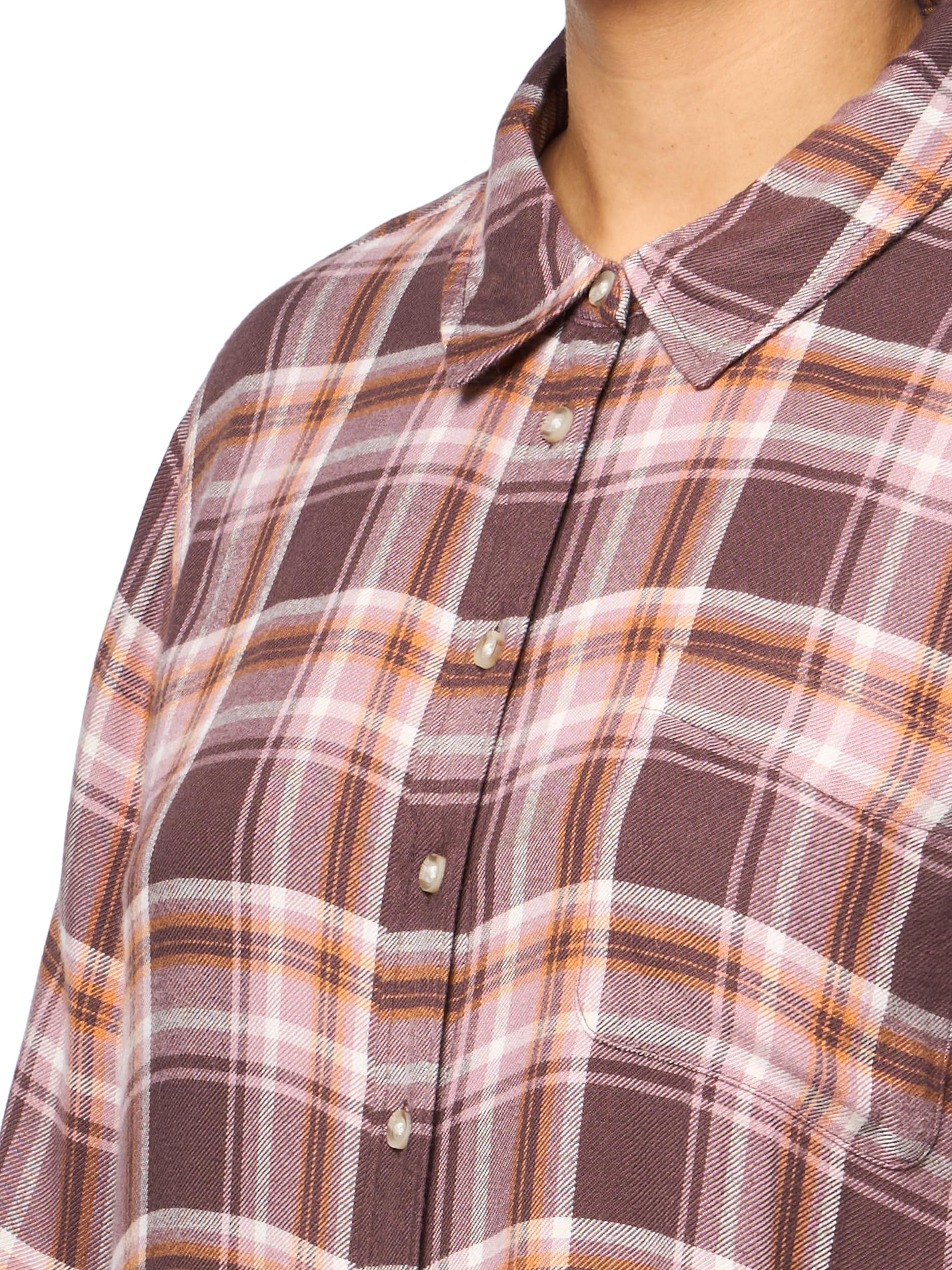 Lucky Brand Cloud Plaid Boyfriend Flannel Shirt Camicia in Flanella Boyfriend Plaid Nuvola Donna