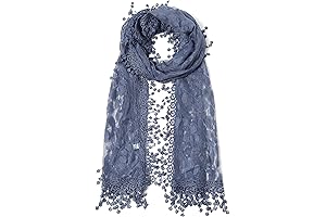 Cindy and Wendy Lightweight Soft Leaf Lace Fringes Scarf: The Epitome of Elegance for Women