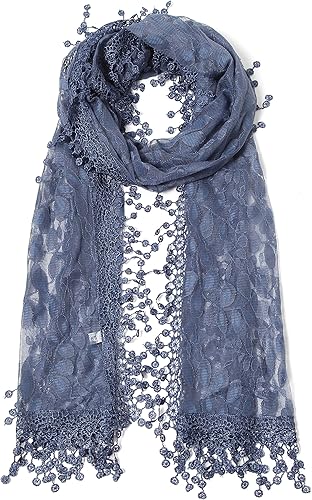 Cindy and Wendy, bufanda chal para mujer, ligera y suave de encaje con flecos