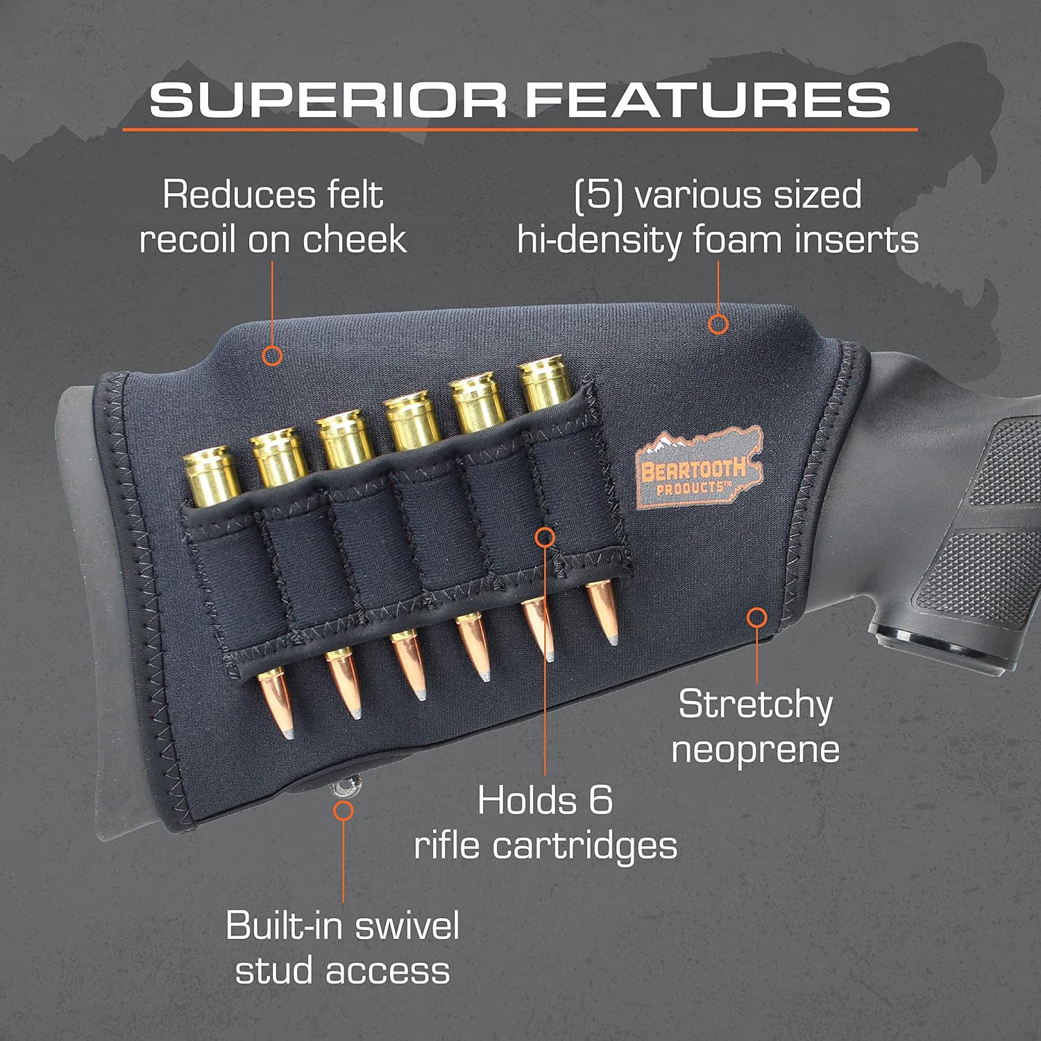 Beartooth Comb Raising Kit 2.0 | Adjustable Cheek Rest | Increase Comfort | Reduce Recoil | Made in USA