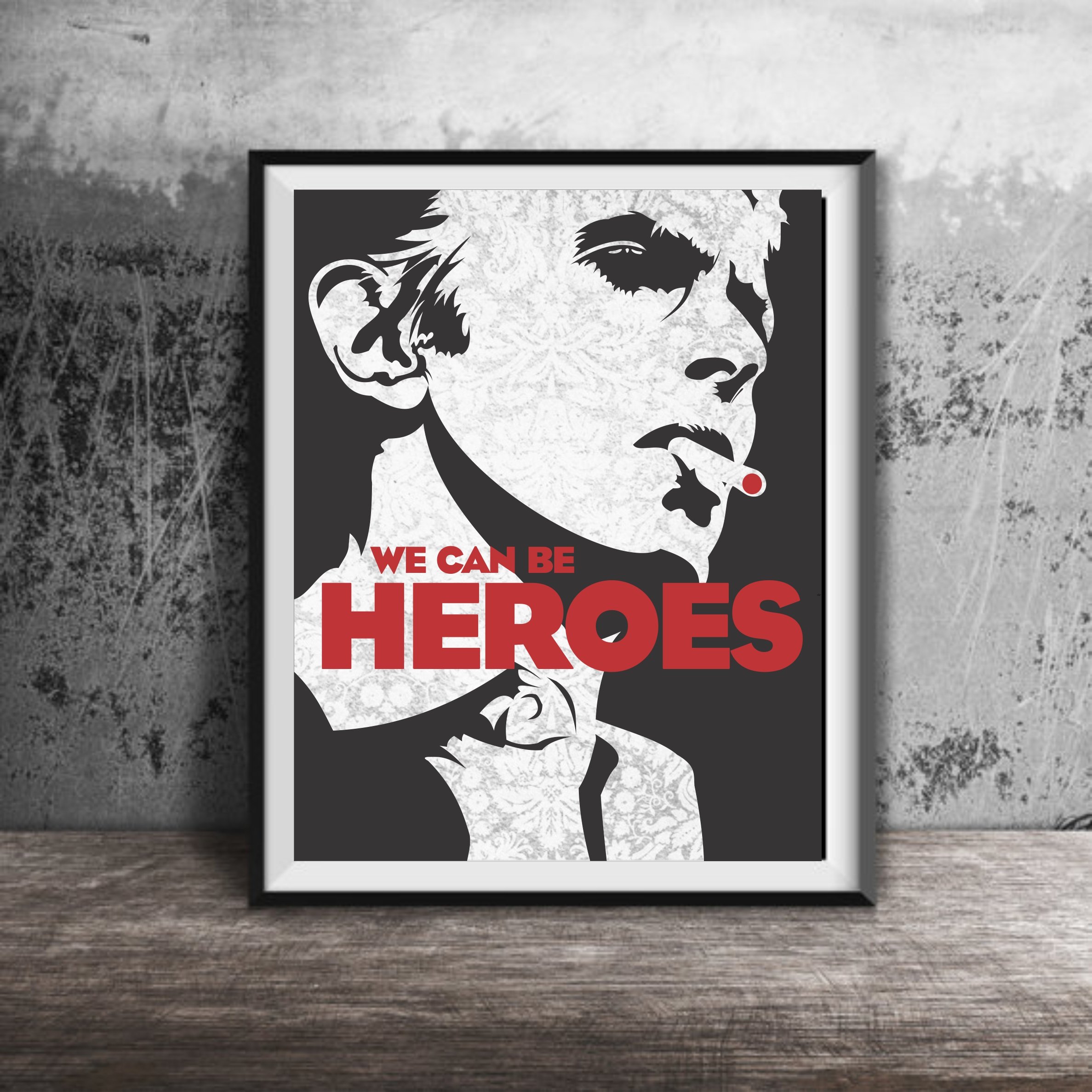 DAVID BOWIE Inspired Poster Print | 11x14 | Heroes | Wall Art | Home Decor