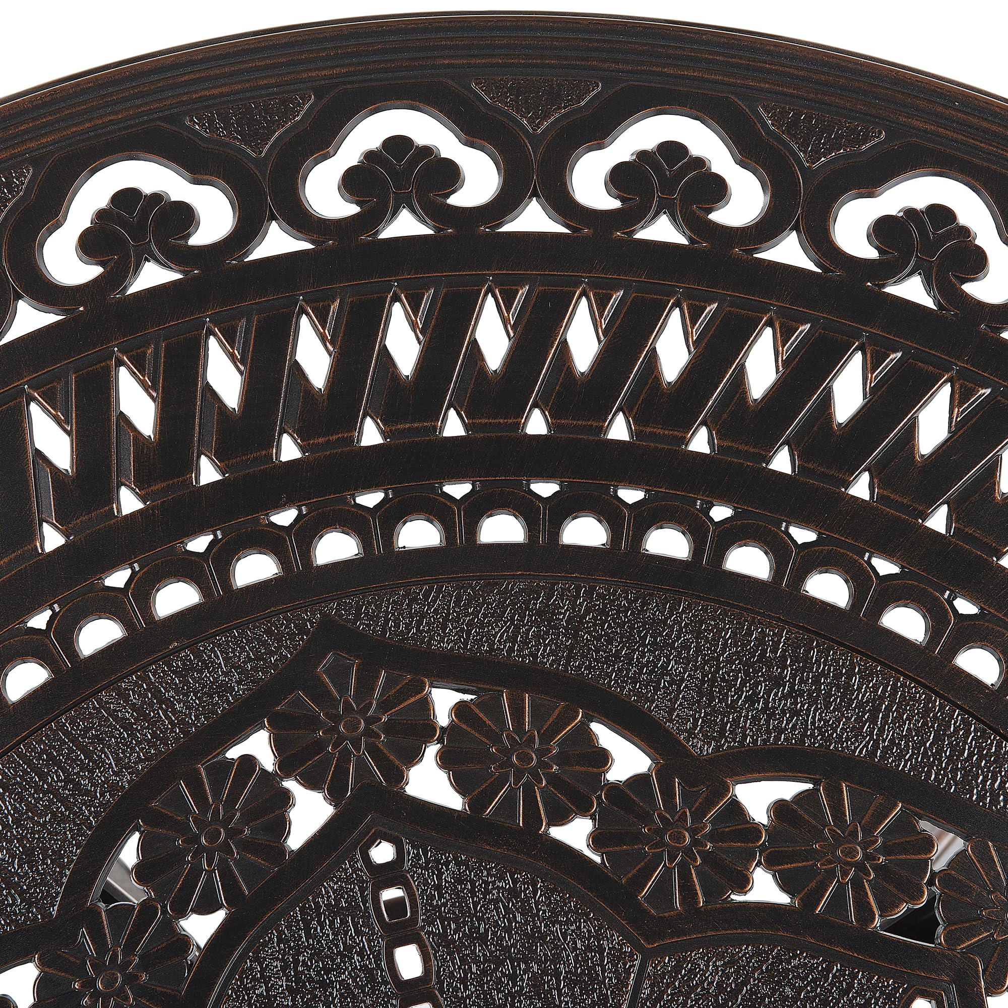 Beliani Table de Jardin Ronde 102 cm en Aluminium Marron Cuivré Salento